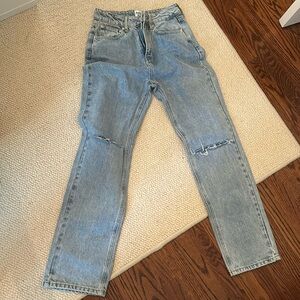 Princess Polly blue denim ripped jeans with tag still on never worn before